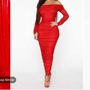 FASHION NOVA MAXI RUCHED DRESS